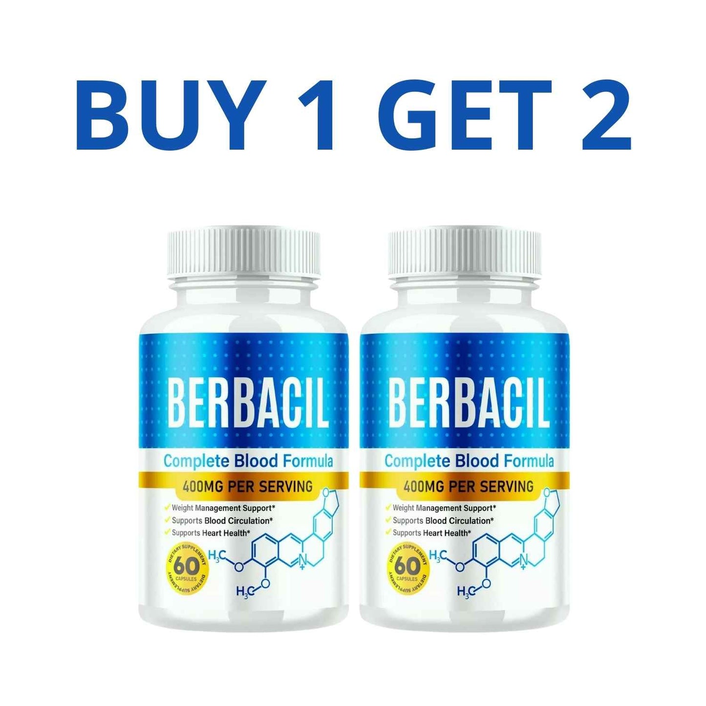 Berbacil 60 Capsules - Health And Well-Being + Free Shipping